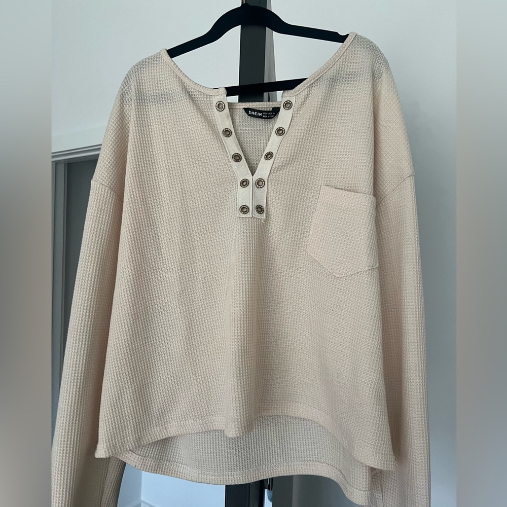 SHEIN waffle knit top